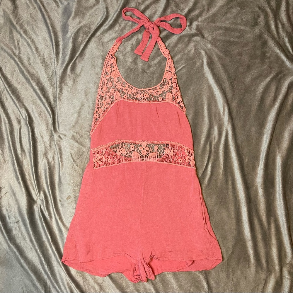 Coral pink romper by illa illa